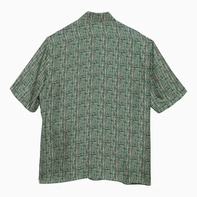 Shop Fendi Mint Green Ff Silk Shirt Men