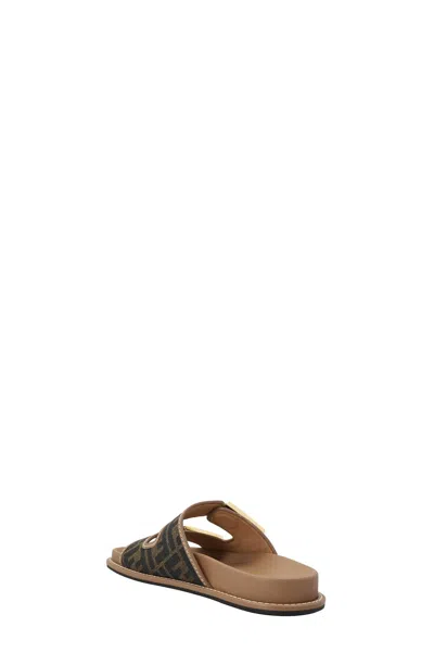 Shop Fendi Women ' Feel' Sandals In Brown