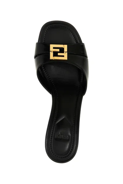 Shop Fendi Women 'ffold' Sandals In Black