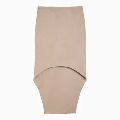 Shop Givenchy Beige Silk Double-length Skirt Women In Cream