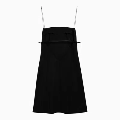 Shop Givenchy Black Cotton Blend Mini Dress With Straps Women