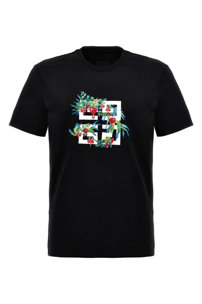 Shop Givenchy Men Embroidery Logo T-shirt In Black