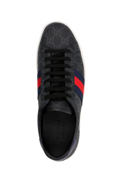 Shop Gucci Men 'ace' Sneakers In Black