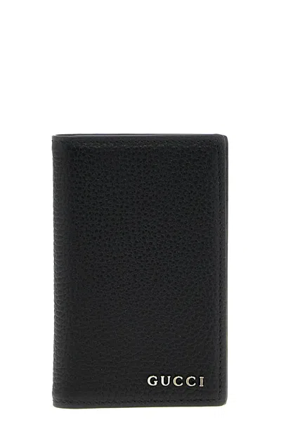 Shop Gucci Men Logo Continental Card Holder In Black