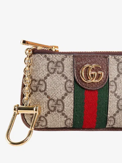 Shop Gucci Woman Ophidia Woman Beige Key Rings In Cream