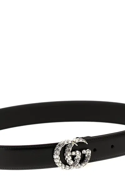Shop Gucci Women 'gg Marmont' Belt In Black