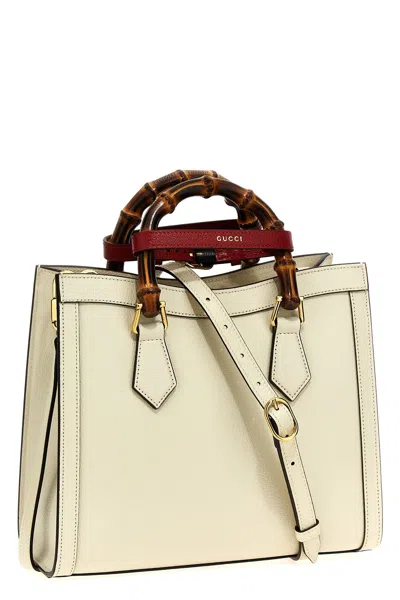 Shop Gucci Women ' Diana' Shopping Bag In White