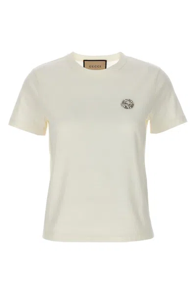Shop Gucci Women 'incrocio Gg' T-shirt In White