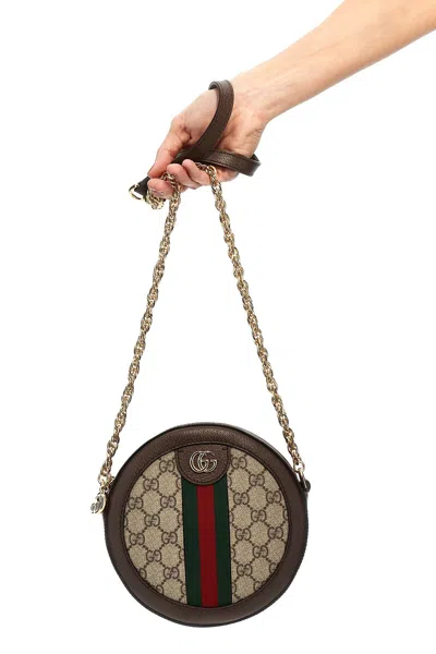 Shop Gucci Women 'ophidia' Crossbody Bag In Brown