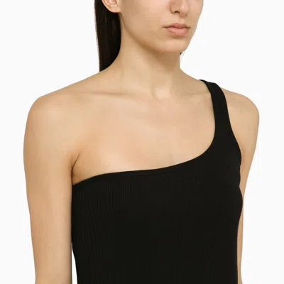 Shop Isabel Marant Black One-shoulder Cotton Dress Women