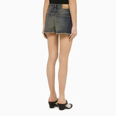 Shop Isabel Marant Blue Washed-out Effect Shorts In Denim Women