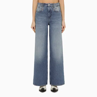 Shop Isabel Marant Loose Blue Washed Denim Jeans Women