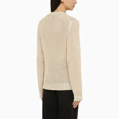 Shop Isabel Marant Recycled Polyester Ecru Crew-neck Jumper Women In Cream