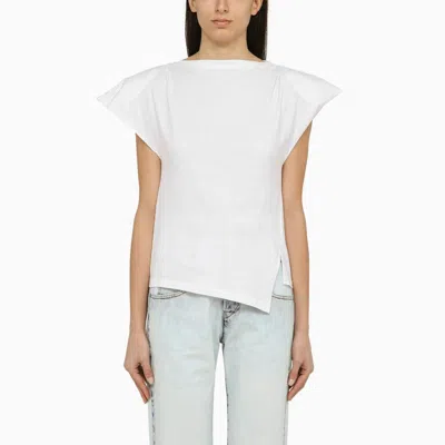 Shop Isabel Marant Sebani White Asymmetrical T-shirt Women