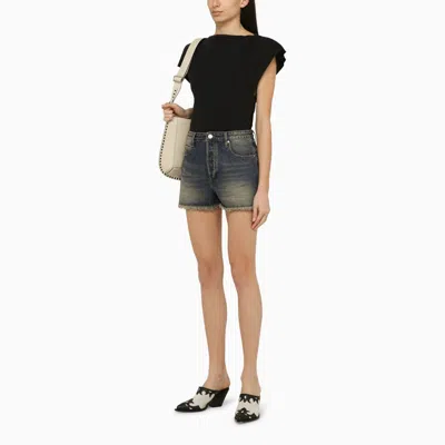 Shop Isabel Marant Sebani Black Asymmetrical T-shirt Women