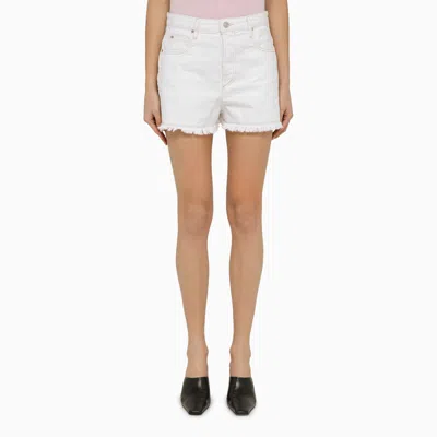 Shop Isabel Marant White Cotton Denim Shorts Women