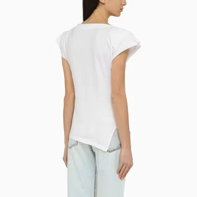 Shop Isabel Marant Sebani White Asymmetrical T-shirt Women