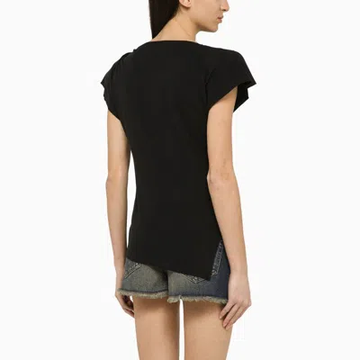 Shop Isabel Marant Sebani Black Asymmetrical T-shirt Women