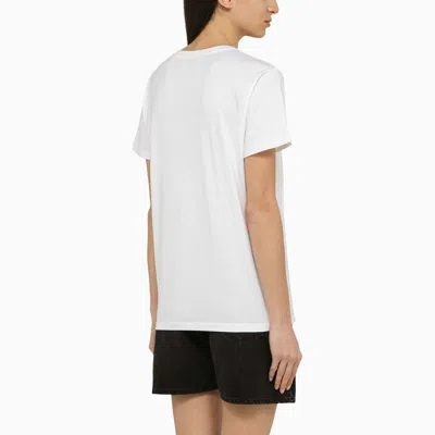 Shop Isabel Marant White Cotton Crew-neck T-shirt With Logo Women