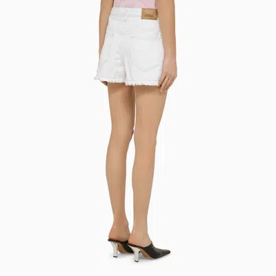 Shop Isabel Marant White Cotton Denim Shorts Women