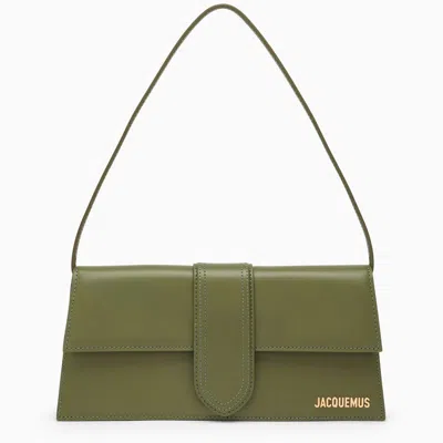 Shop Jacquemus Le Bambino Long Khaki-coloured Leather Bag Women In Cream