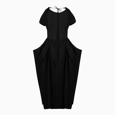 Shop Loewe Black Short-sleeved Dress In Viscose Blend Women