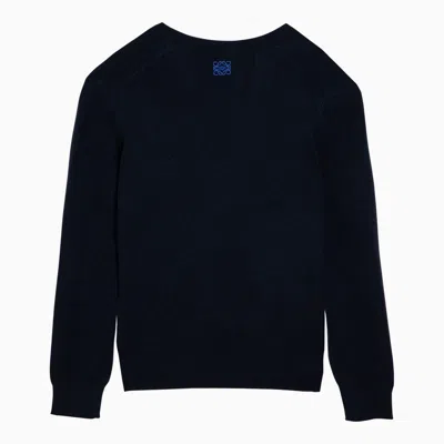 Shop Loewe Navy Blue Cashmere Sweater Women
