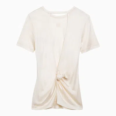 Shop Loewe White Silk Blend Knot T-shirt Women