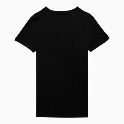 Shop Max Mara Black Cotton T-shirt With Logo Women