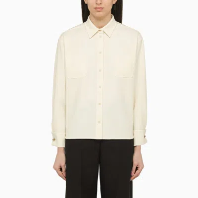 Shop Max Mara Ivory Wool-blend Shirt Women In White
