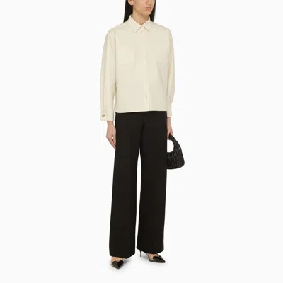 Shop Max Mara Ivory Wool-blend Shirt Women In White