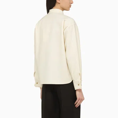 Shop Max Mara Ivory Wool-blend Shirt Women In White
