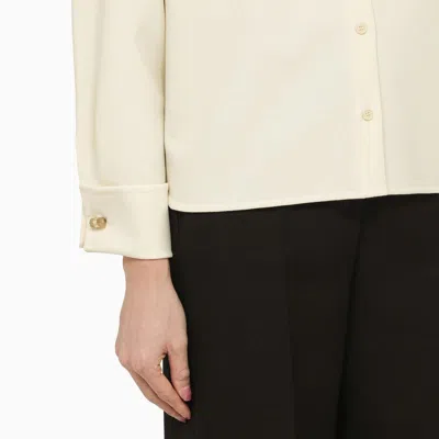 Max Mara Ivory Wool-blend Shirt In White