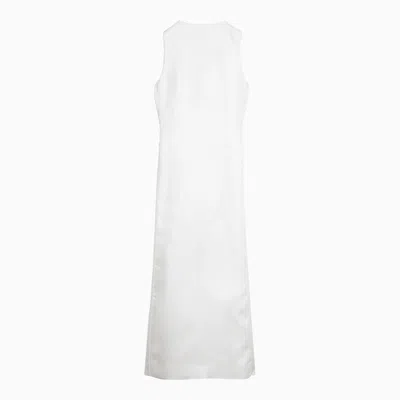 Shop Max Mara White Linen Long Waistcoat Women In Cream