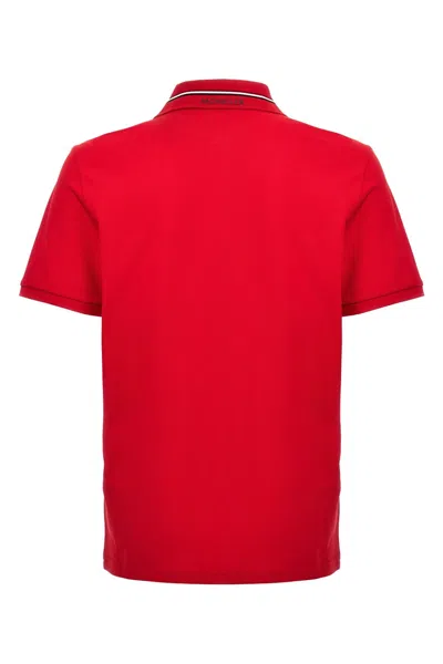 Shop Moncler Men Logo Patch Polo Shirt In Red