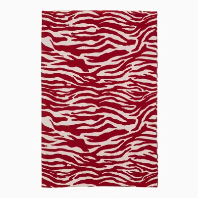 Shop Attico The  White/red Zebra Print Mini Skirt In Lycra Women