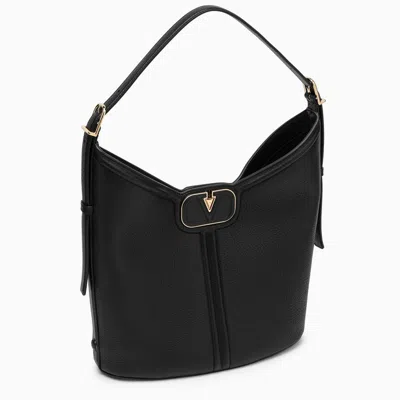 Shop Valentino Garavani Black Vlogo Shoulder Bag In Leather Women