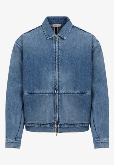 Shop Fear Of God 8th Zip-up Denim Jacket In Blue
