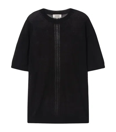 Shop Aeron Linen-blend Pliny T-shirt In Black