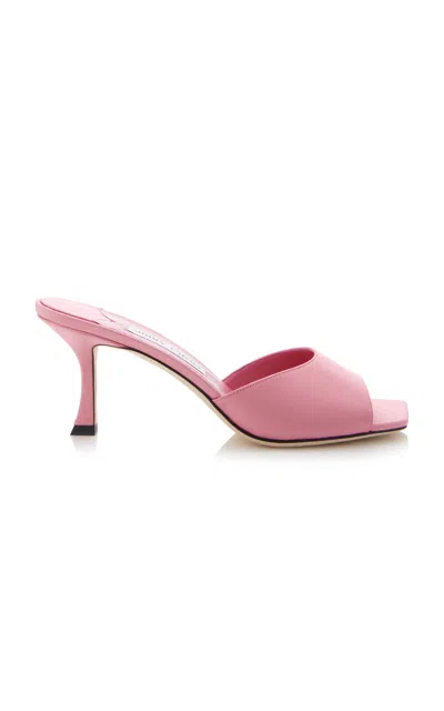 Shop Jimmy Choo Exclusive New Satin Mules In Pink