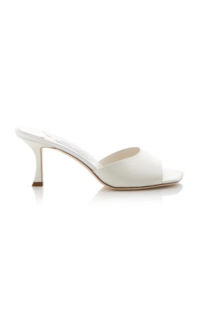 Shop Jimmy Choo Exclusive New Satin Mules In White