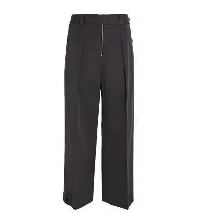 Shop Jil Sander Wide-leg Pleated Trousers In Black