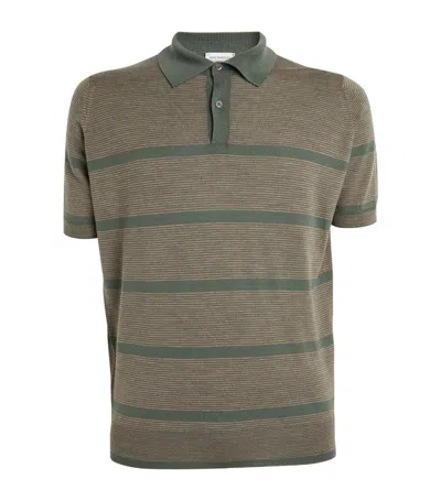 Shop John Smedley Merino Wool Webb Polo Shirt In Green