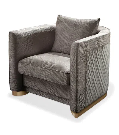 Shop Giorgio Collection Velvet Infinity Armchair In Grey