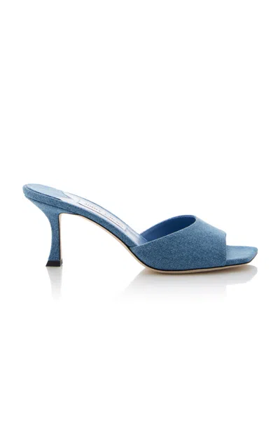 Shop Jimmy Choo Exclusive New Denim Mules In Blue