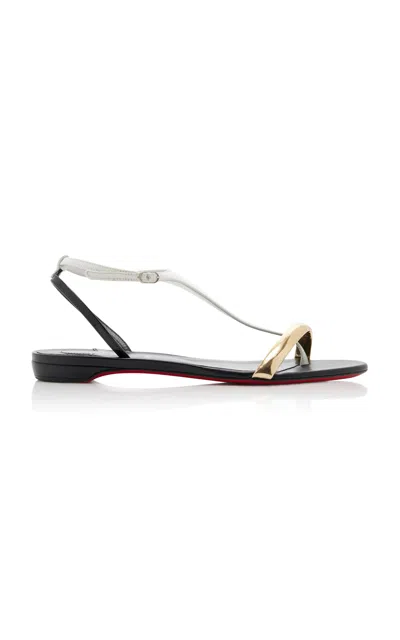 Christian Louboutin Athinita Hardware-detailed Leather Sandals In Black,white