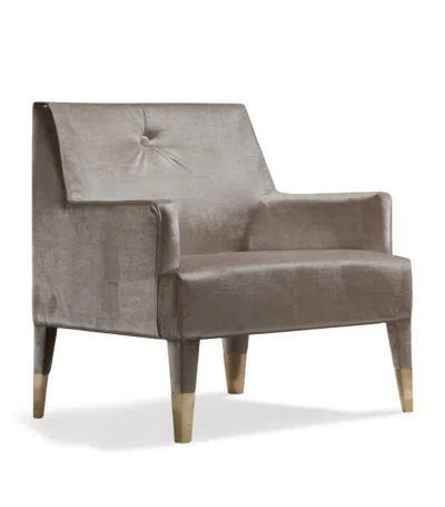 Shop Giorgio Collection Velvet Infinity Armchair In Grey