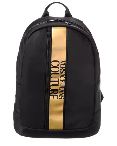 Shop Versace Jeans Couture Range Iconic Logo Backpack In Black