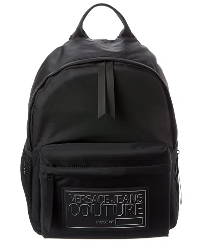 Shop Versace Jeans Couture Range Box Logo Backpack In Black
