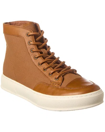 Shop Frye Hoyt Mid Lace Leather Sneaker In Brown